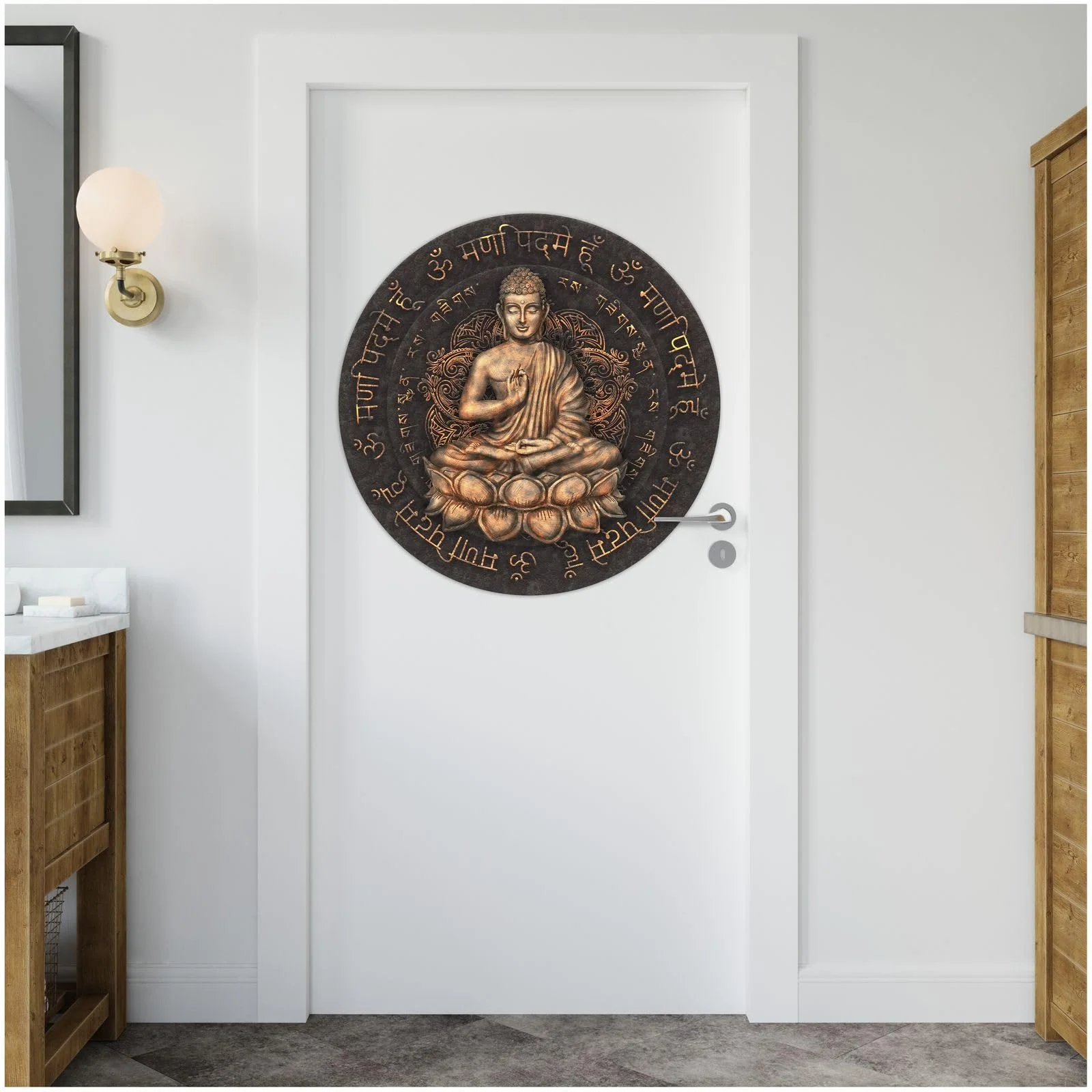 Наклейка на стіну Будда Кругла Діаметр 60 см Самоклеюча, фото №4