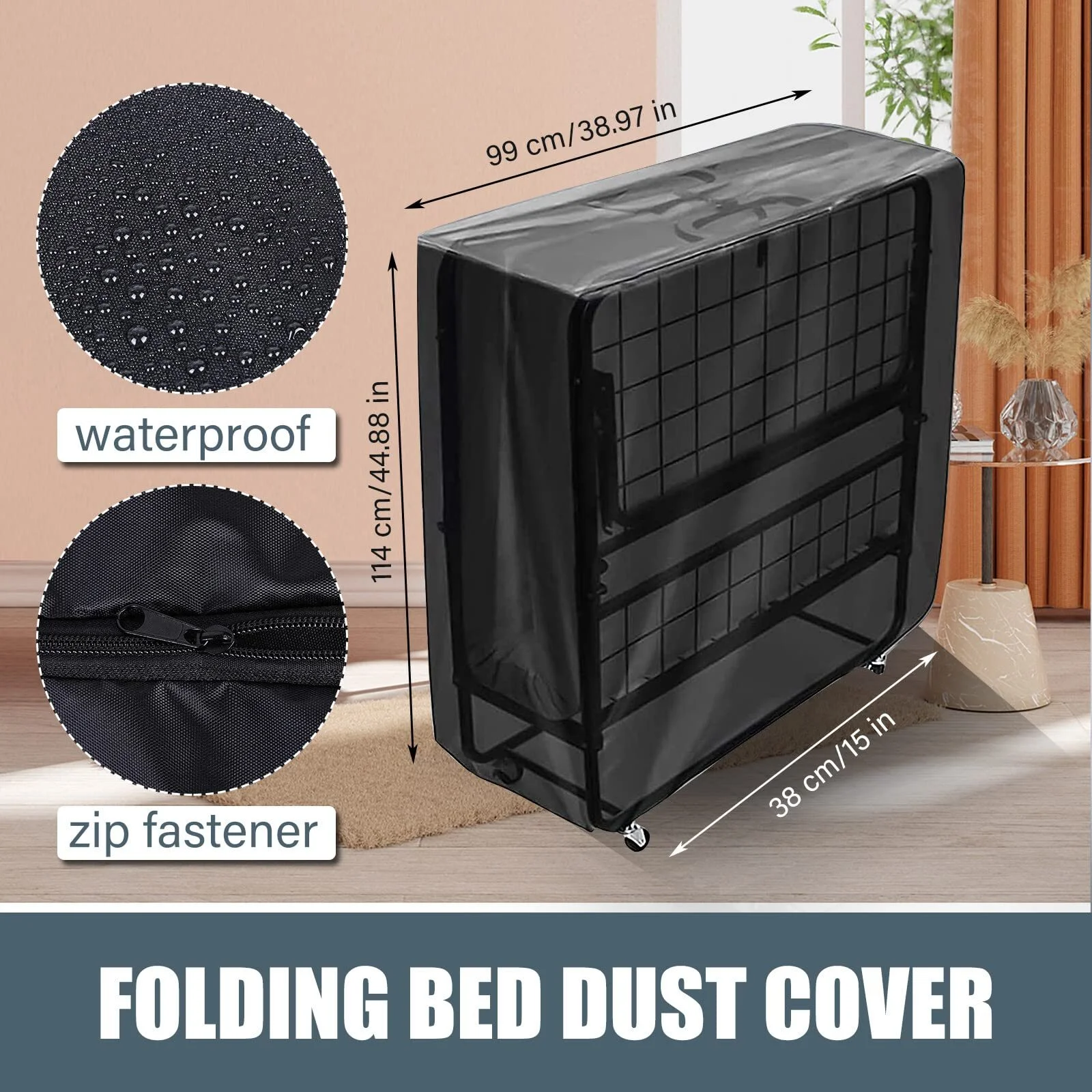 Розкладний чохол для ковдри Delamiya, 99 x 38 x 114 см, Чорний, фото №2 Розкладний чохол для ковдри Delamiya, 99 x 38 x 114 см, Чорний, фото №2