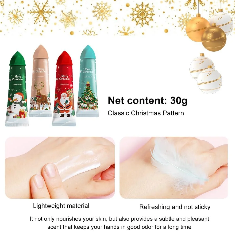 Крем для рук Набор Мини-набор кремов для рук Рождественское мороженое Крем для ухода за руками для очень сухой потрескавшейся кожи 4 шт, фото №3