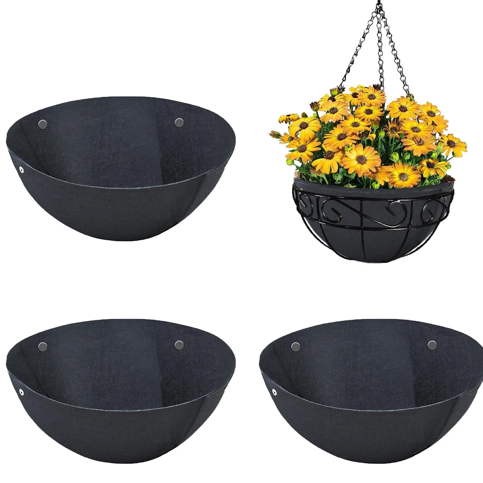 Вставки для підвісних кошиків з повсті 3 шт. 14 дюймів, фото №1