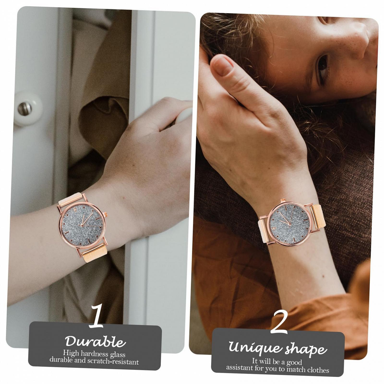 Часы кварцевые PartyKindom Женские Розовый Золотистый, фото №3 Часы кварцевые PartyKindom Женские Розовый Золотистый, фото №3