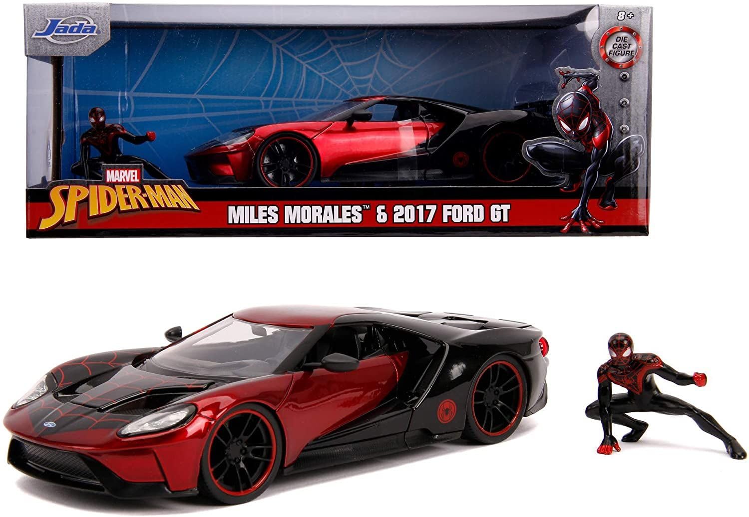 Іграшковий Автомобіль Jada Toys Marvel Miles Morales 2017 Ford GT Відкривання Дверей Багажника Капота + Фігурка, фото №1 Іграшковий Автомобіль Jada Toys Marvel Miles Morales 2017 Ford GT Відкривання Дверей Багажника Капота + Фігурка, фото №1
