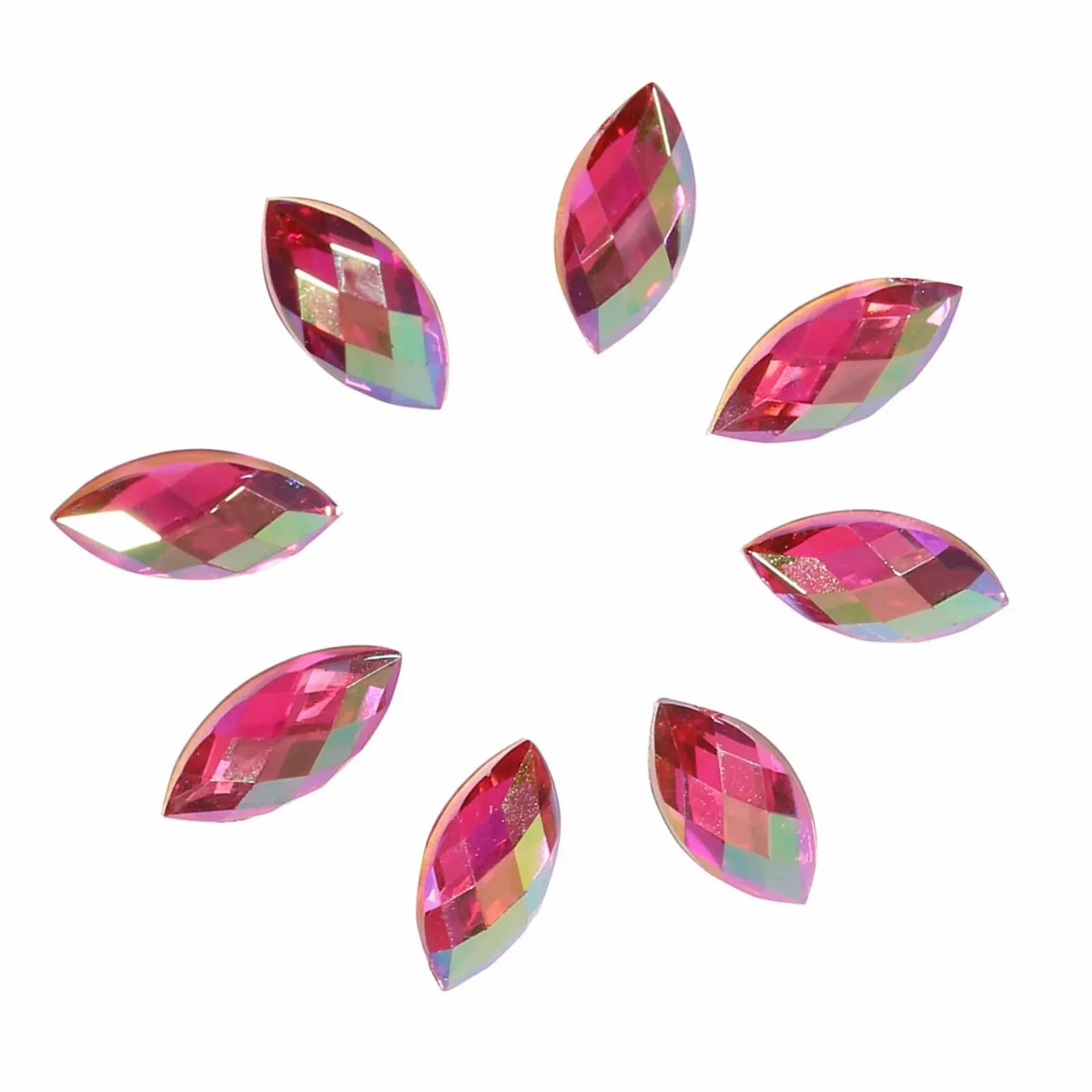 Стрази Плоскі 7X15MM 500шт. для Телефону, Одягу (Рожево-червоний), фото №4