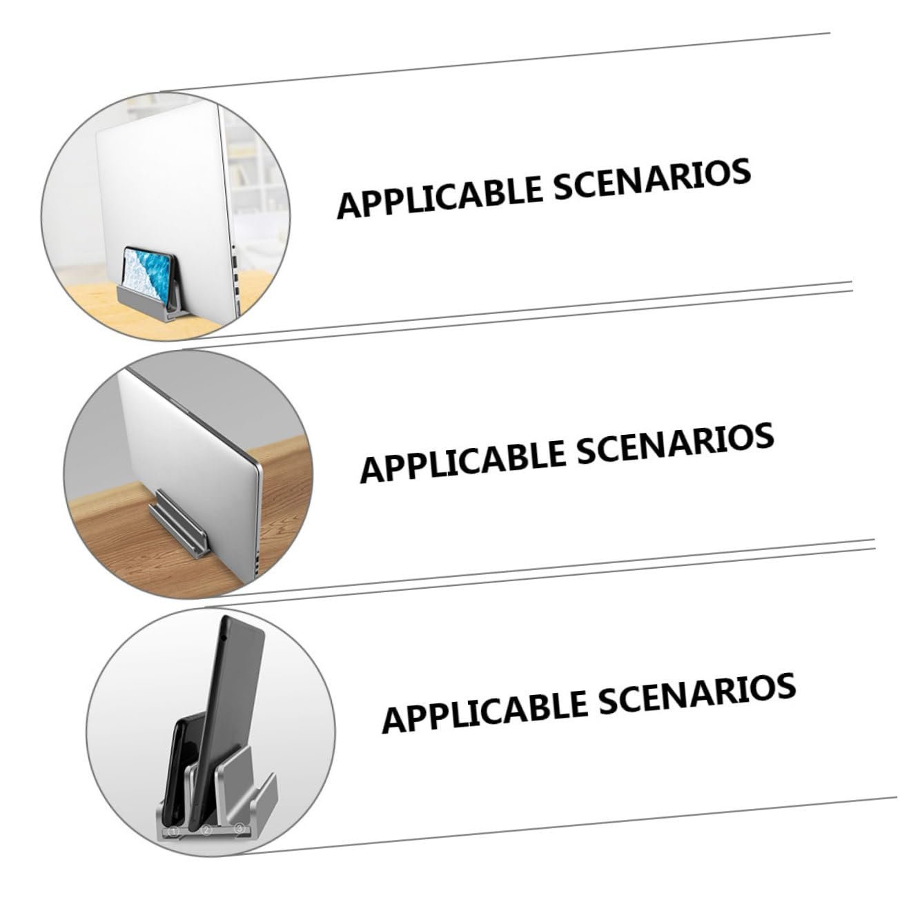 Регульована вертикальна підставка для ноутбука з алюмінієвого сплаву для настільного комп'ютера, фото №8 Регульована вертикальна підставка для ноутбука з алюмінієвого сплаву для настільного комп'ютера, фото №8