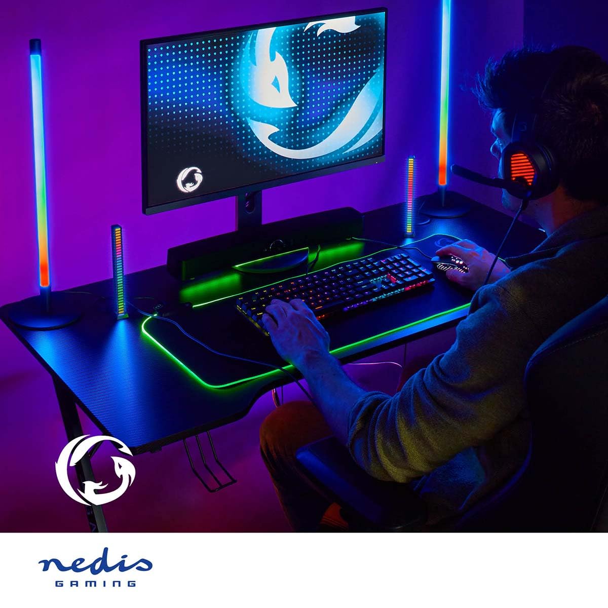 Колонки Nedis Gaming 2.0 30Вт LED, фото №7 Колонки Nedis Gaming 2.0 30Вт LED, фото №7