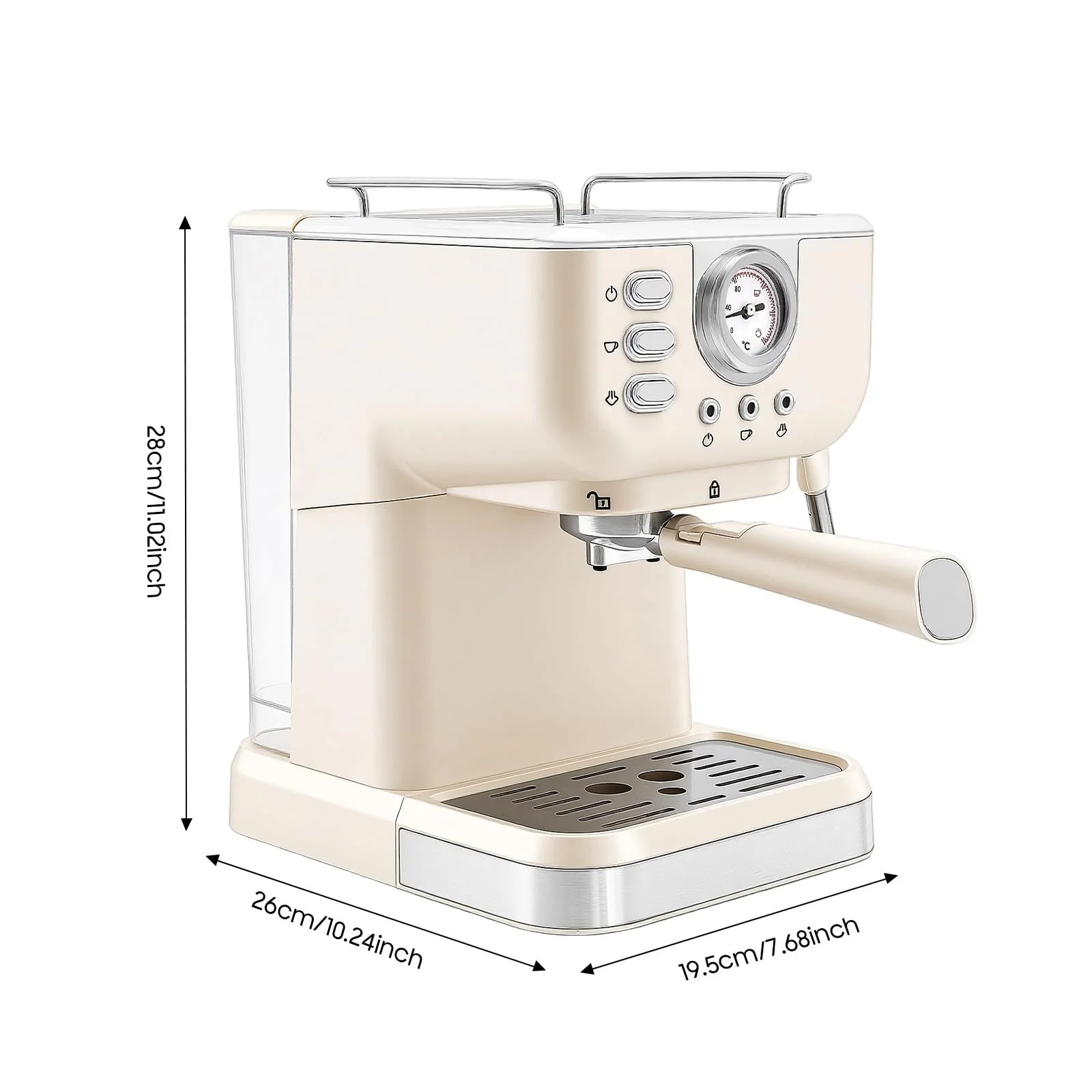 Полуавтоматическая эспрессо-кофеварка 1.05 кВт 20 бар 1.5 л с капучинатором, фото №2