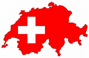 Наклейка на стіну Прапор Швейцарії в національних кольорах - Фото 1