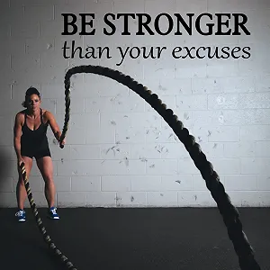 Наклейка на стіну Be Stronger Than Your Excuses вінілова 64x18 см Black synthetic.ua - Фото 1