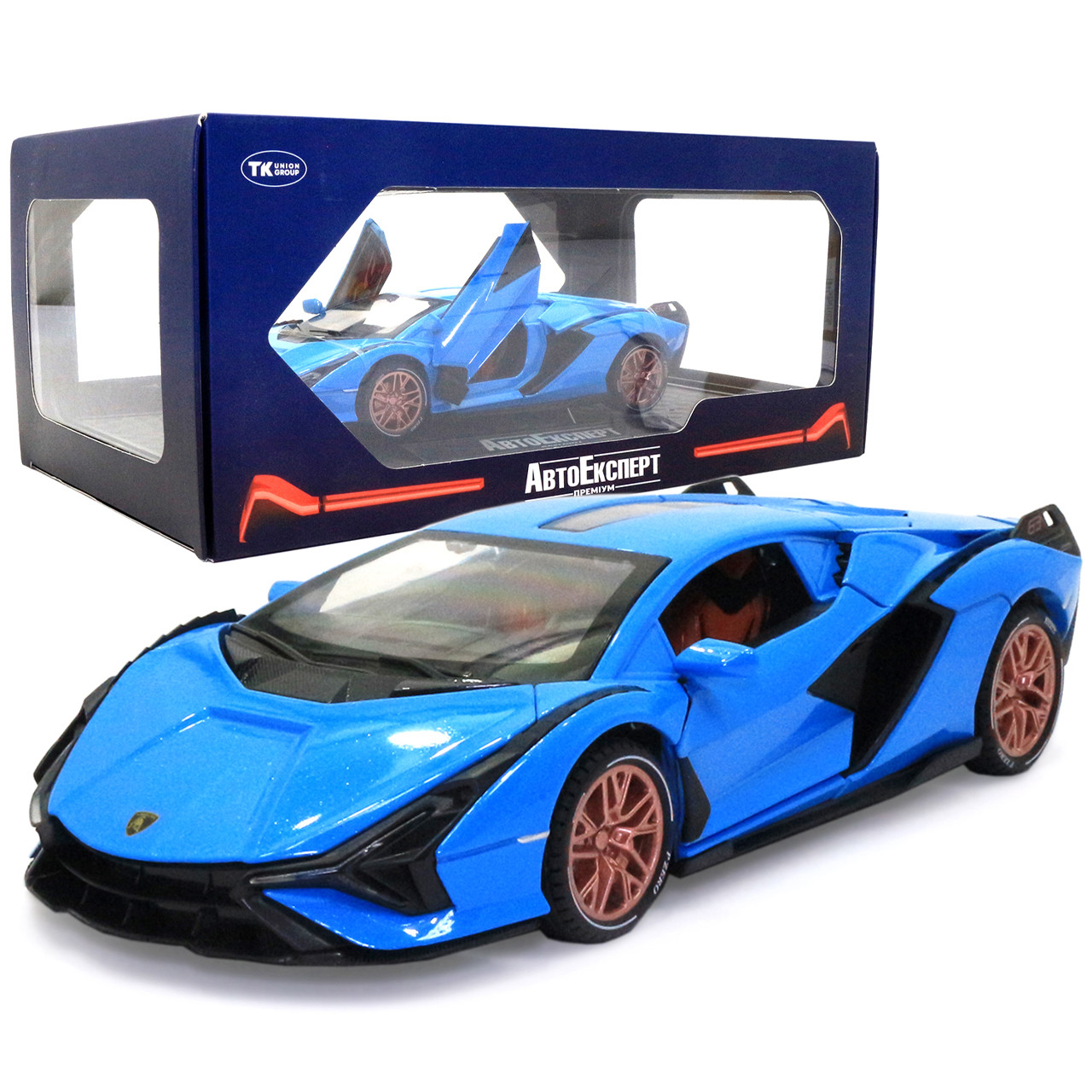 Игрушечная машинка металлическая Lamborghini Sian АвтоЕксперт Ламборджини Сиан свет звук 20*8*5 см, фото №1