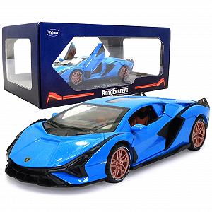 Игрушечная машинка металлическая Lamborghini Sian АвтоЕксперт Ламборджини Сиан свет звук 20*8*5 см - Фото 1