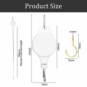 Регульовані гачки для підвісних кошиків Gueenky Pack of 4 висувні з тросом Білий synthetic.ua - Фото 1