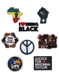Джибітси Black Lives Matter права афроамериканців Jibbitz 8 шт аксесуари крокс прикраса Dz_115_3 - Фото 1