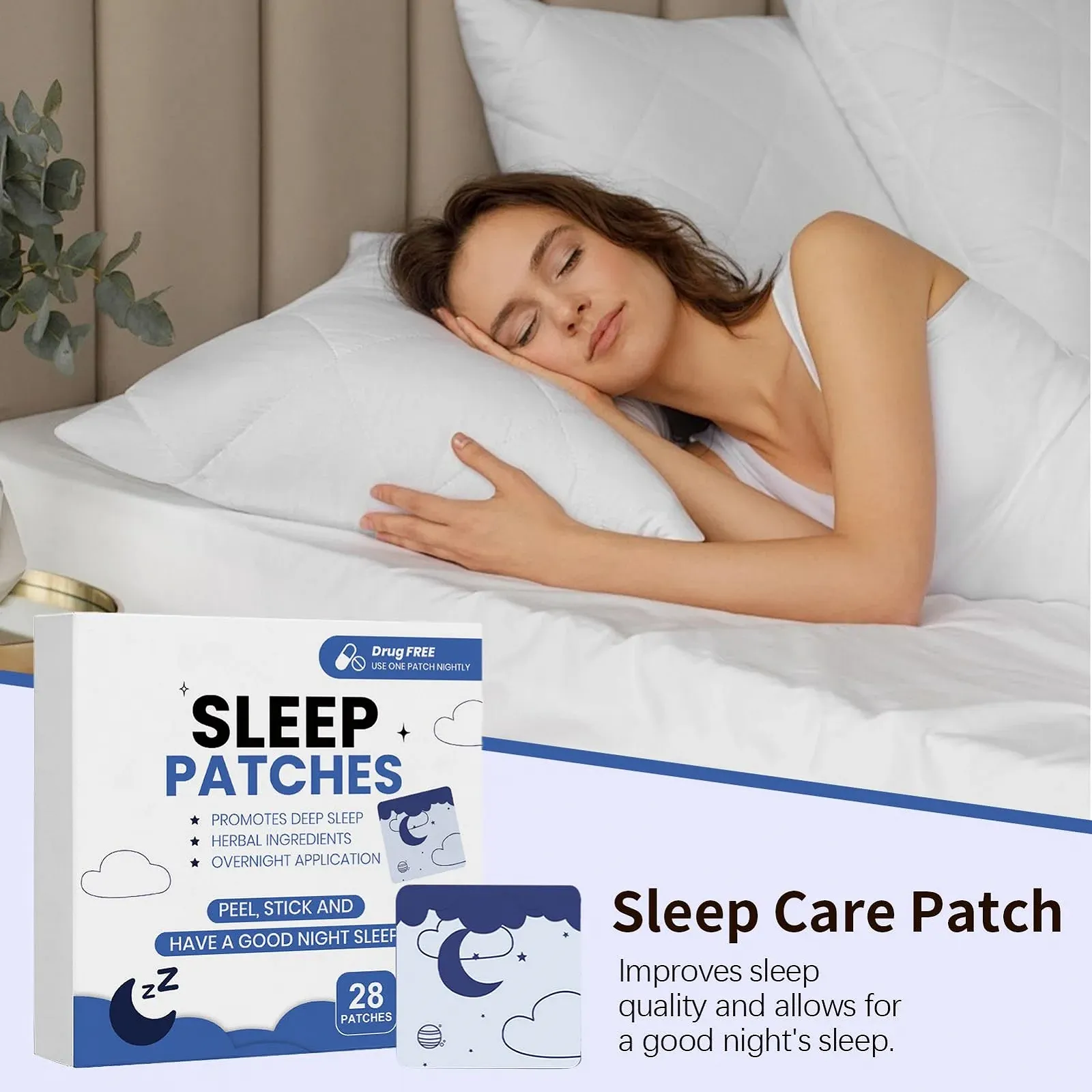 Пластир для сну для зняття стресу, портативний для тих, хто багато подорожує, чоловіків, жінок і дорослих, для нічного відпочинку перед сном, фото №3