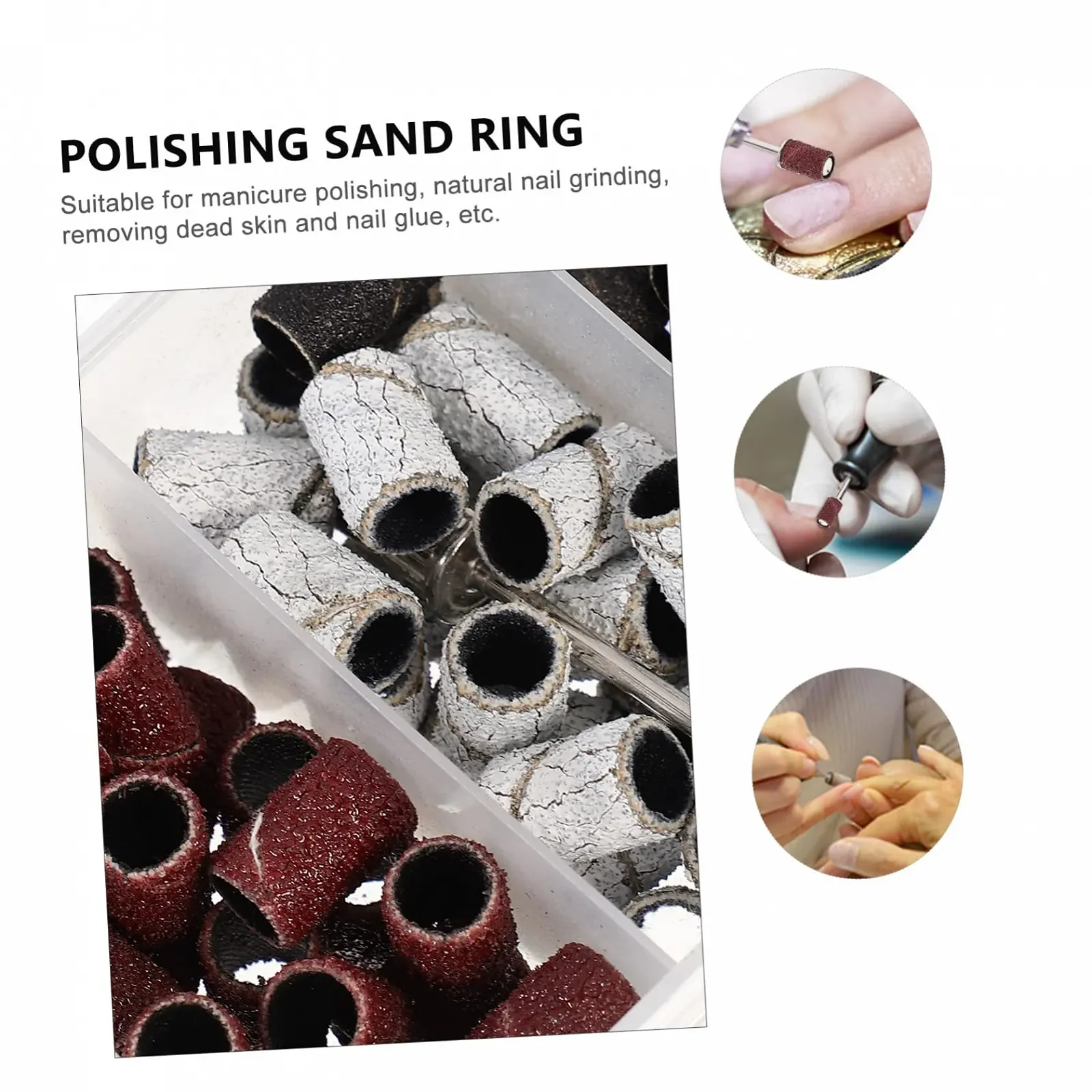 Набір для манікюру та педикюру PACKOVE 75 штук Полірувальні кільця для догляду за нігтями, фото №2