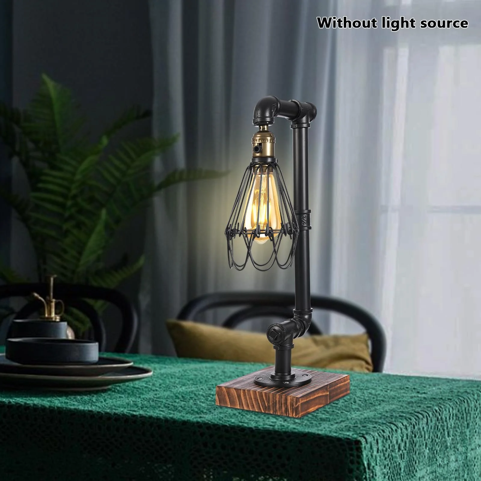 Настільна лампа Vintage 18 x 15 x 46 см Димер Чорна, фото №8