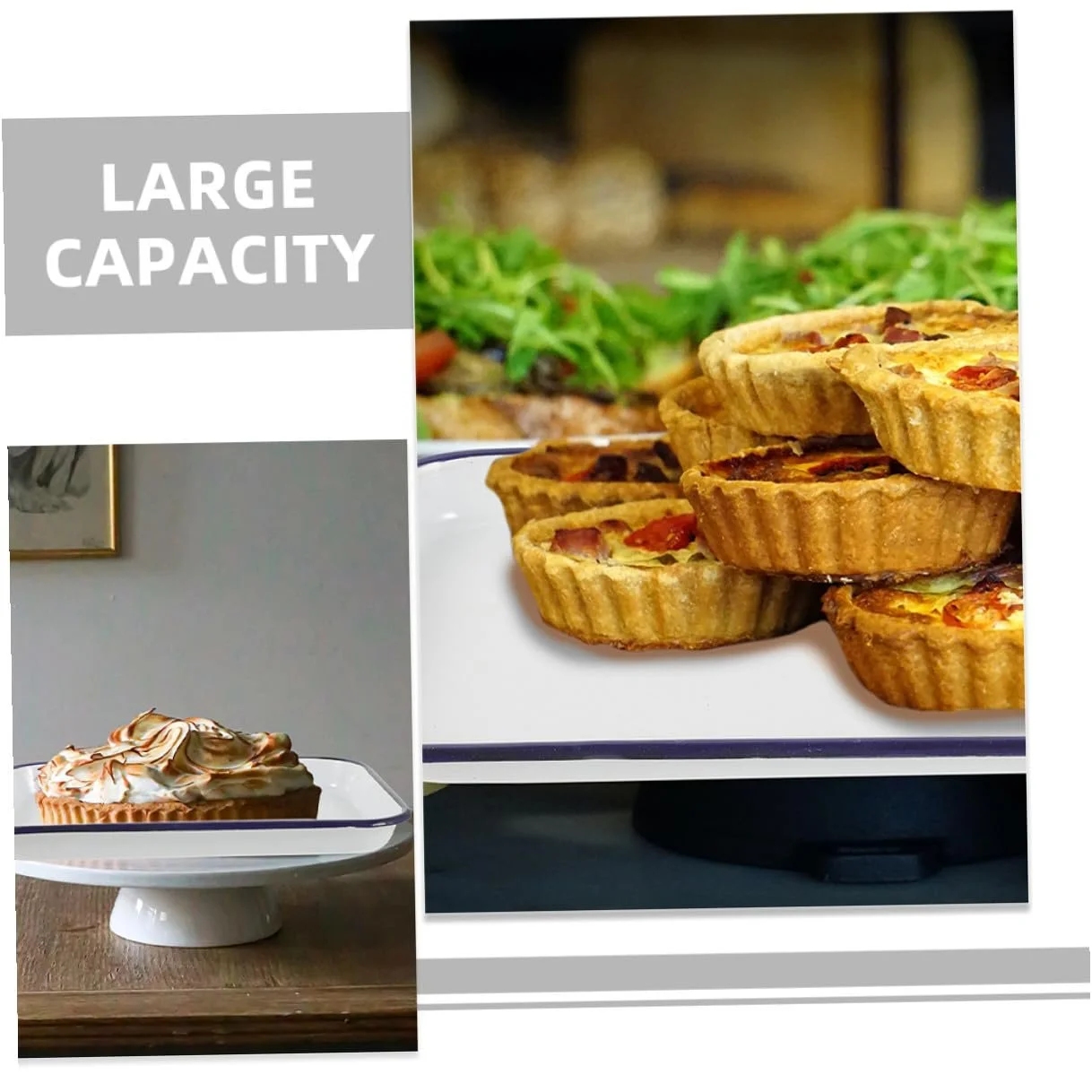 Противень для выпечки VILLCASE прямоугольный эмалированный прочный большой для запекания, фото №7