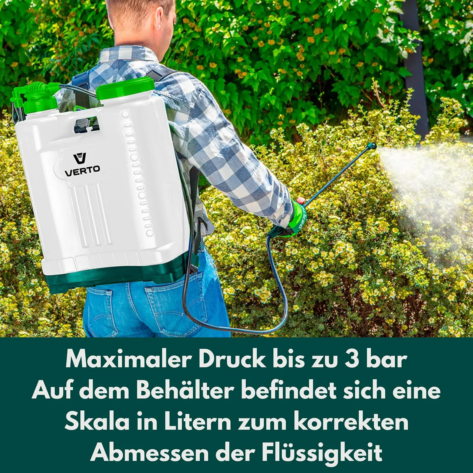 Обприскувач ранцевий поршневий VERTO Professional 15 L, фото №4