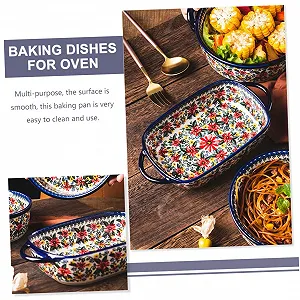 Форма для запікання GALPADA керамічна прямокутна з подвійними ручками термостійка synthetic.ua - Фото 1