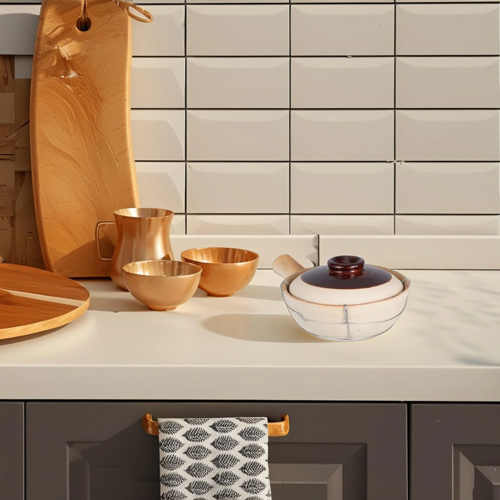 Ківш керамічний BESTYASH з кришкою рівномірне розподілення тепла, фото №4