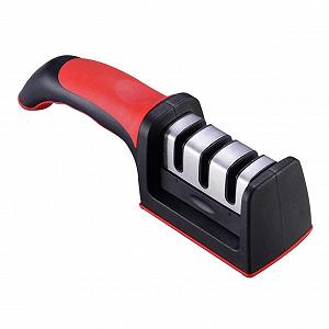 Точилка для кухонных ножей 1 Piece трехступенчатая ручная Черная - Фото 1