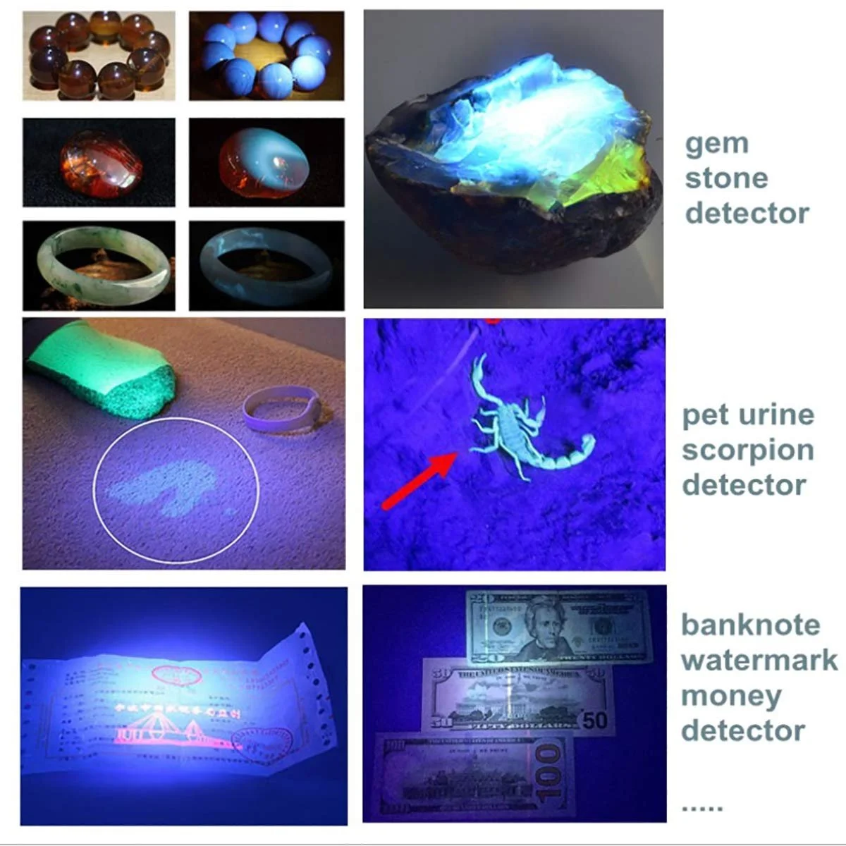 Ультрафиолетовый фонарик-ручка UV детектор 395nm, фото №6