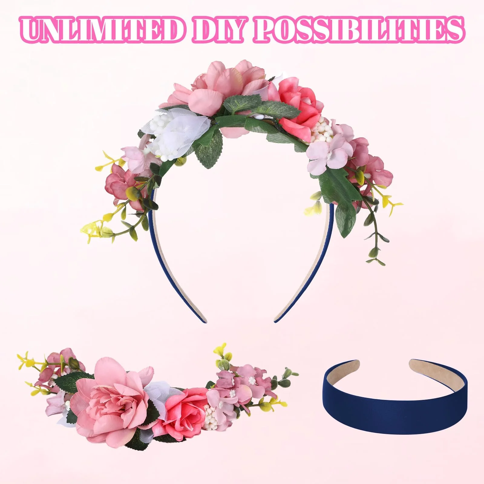 Обруч Атласный Широкий Однотонный, фото №6