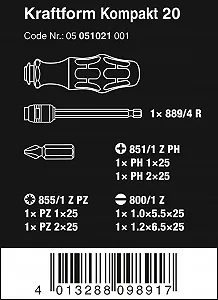 Викрутка Wera Kraftform Kompakt 20 7-в-1 synthetic.ua - Фото 1