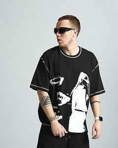 Футболка оверсайз Ogonpushka Chix чорна synthetic.ua - Фото 1