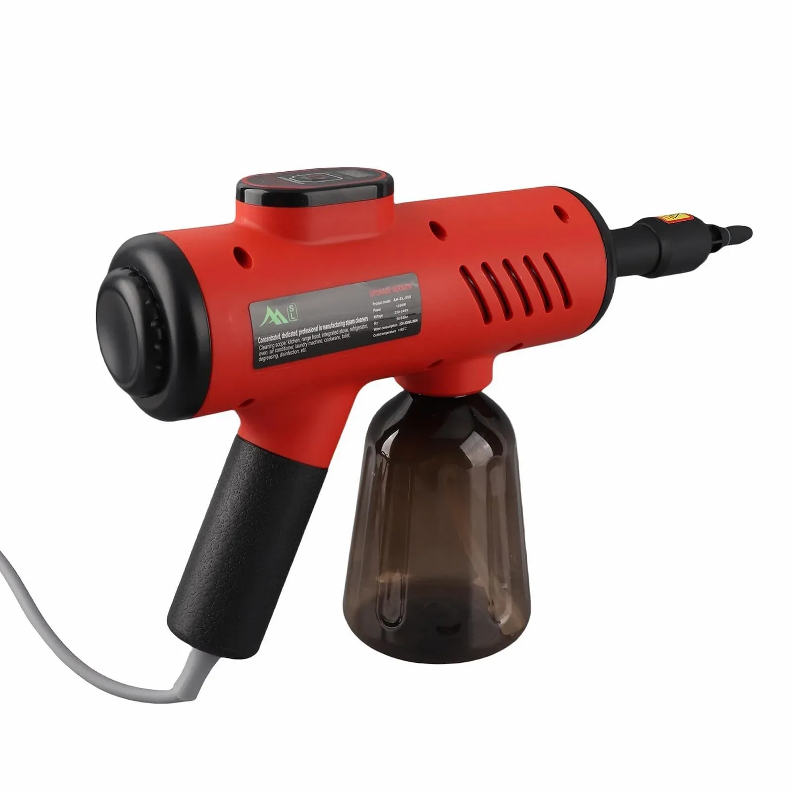 Пароочисник ручний 1200 Вт цифровий дисплей Червоний 220 В EU Plug, фото №3 Пароочисник ручний 1200 Вт цифровий дисплей Червоний 220 В EU Plug, фото №3