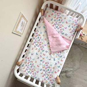 Дитячий комплект постільної білизни, рожевий , 3 шт. - Фото 1