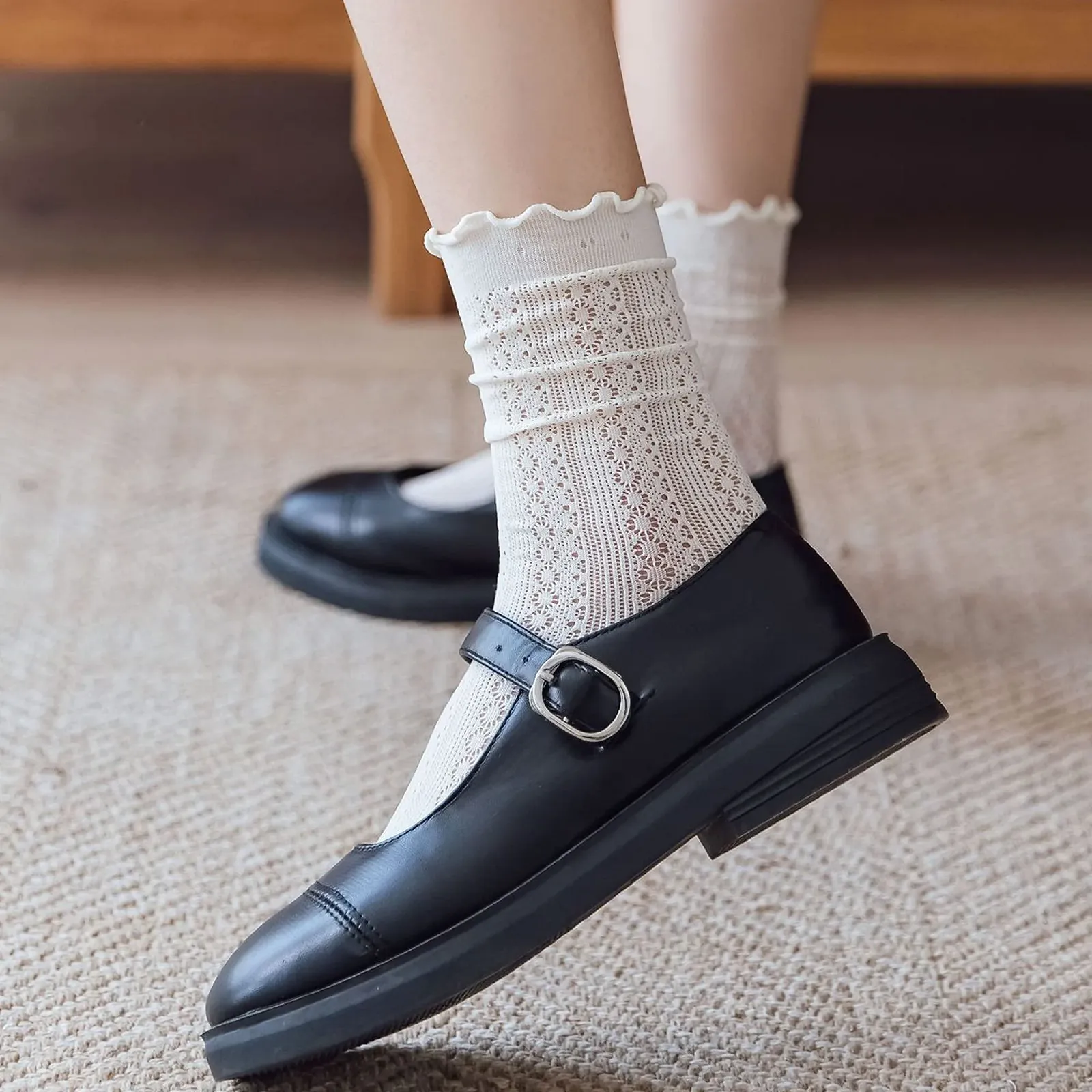 Жіночі шкарпетки з рюшами, тонкі, 35-39, фото №6 Жіночі шкарпетки з рюшами, тонкі, 35-39, фото №6