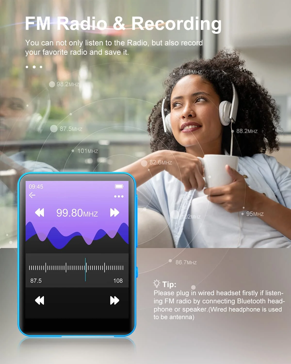 MP3 плеер Joliker 64 GB, Bluetooth 5.3, экран 2.4 дюйма, встроенный HD динамик, FM радио, запись голоса, E-Book, до 128 GB TF Card, фото №6 MP3 плеер Joliker 64 GB, Bluetooth 5.3, экран 2.4 дюйма, встроенный HD динамик, FM радио, запись голоса, E-Book, до 128 GB TF Card, фото №6