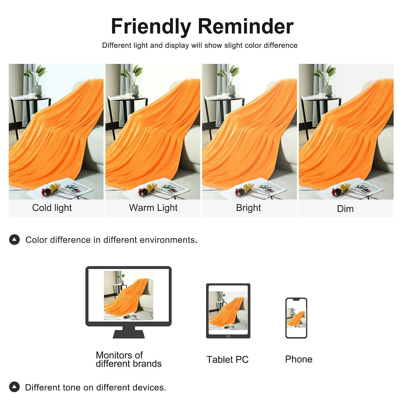 Покривало PiccoCasa Фліс Помаранчевий 200 x 230 см, фото №7