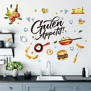 Наклейки на стену Набор 40 шт. Kitchen Bon Appetit Sausage Bread 60 x 40 см synthetic.ua - Фото 1
