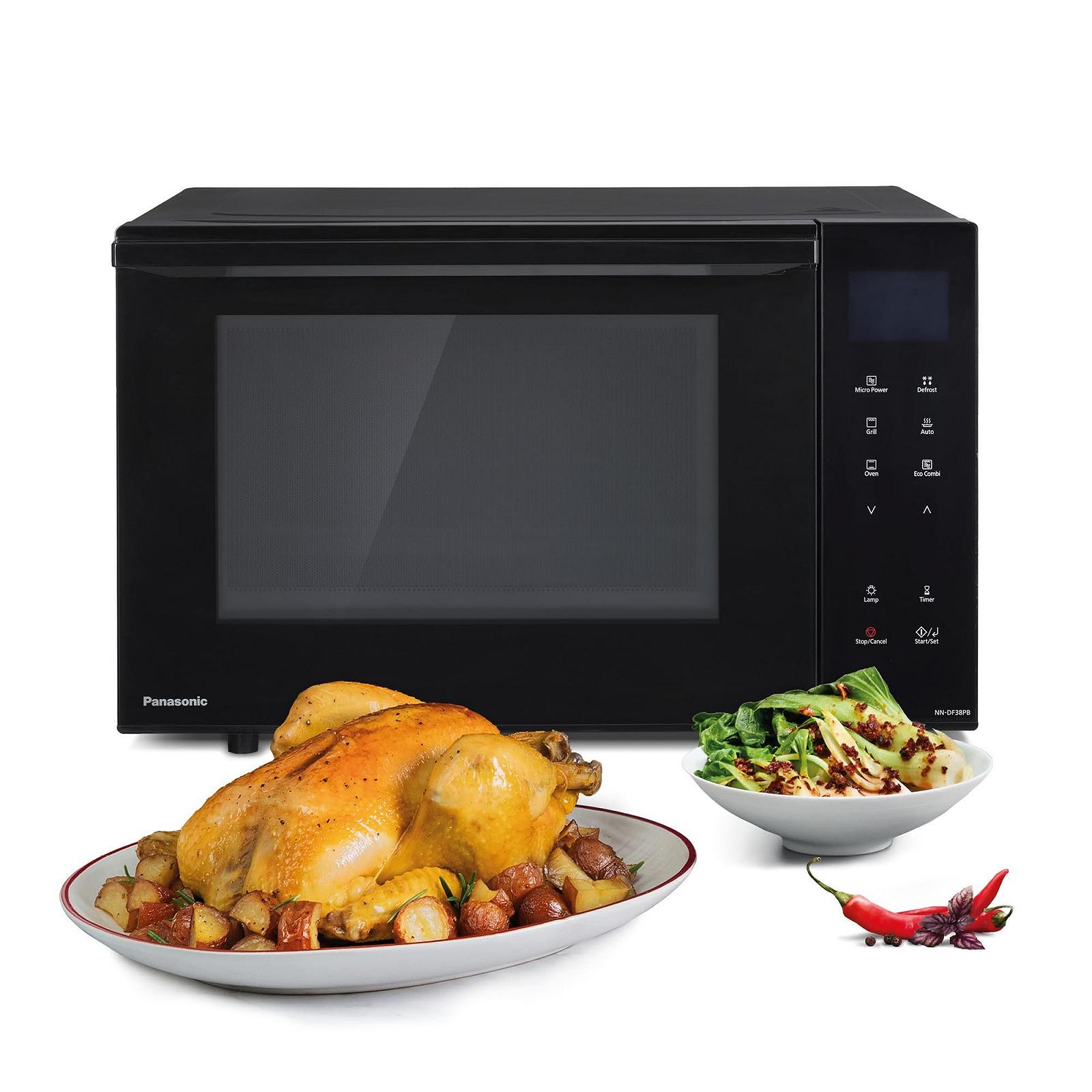 Мікрохвильова піч комбінована Panasonic NN-DF38PBEPG 1000 Вт, 23 л, Inverter-Tech, без поворотного столу, чорна, фото №1