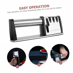 Точило для ножів ручна зі спеціальної сталі ергономічна настільна протиковзка synthetic.ua - Фото 1