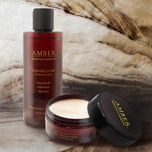 Гель-эликсир для душа с янтарным пилингом, экстрактом алоэ, пантенолом и спирулиной 250 мл synthetic.ua - Фото 1