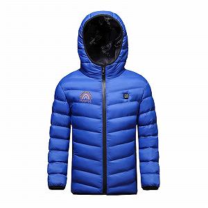 Куртка с электроподогревом для детей, детская с капюшоном с подогревом, стеганая, 3 уровня температуры, куртка с электроподогревом, легкая с подогревом USB - Фото 1