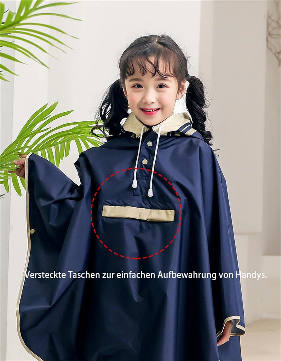 Дощовик ITODA Водонепроникний плащ-пончо з капюшоном, фото №5