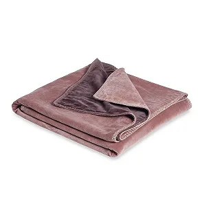 Плед Loberon Murs Декоративный ручной стежок Двусторонний Бургунди/Розовый - Фото 1