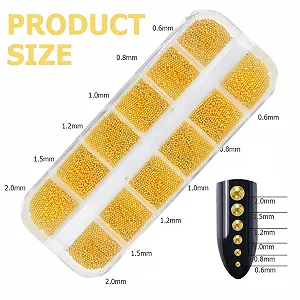 (1 коробка) Золото, срібло, ікорні бісеринки, аксесуари для нейл-арту synthetic.ua - Фото 1
