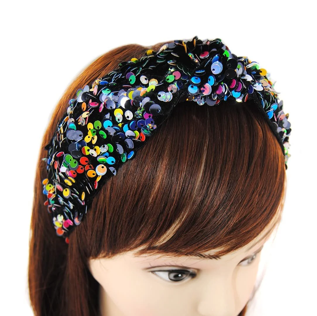 Обруч на голову широка Axy з блискітками та вузлом HR34PA Різнокольорова, фото №3 Обруч на голову широка Axy з блискітками та вузлом HR34PA Різнокольорова, фото №3