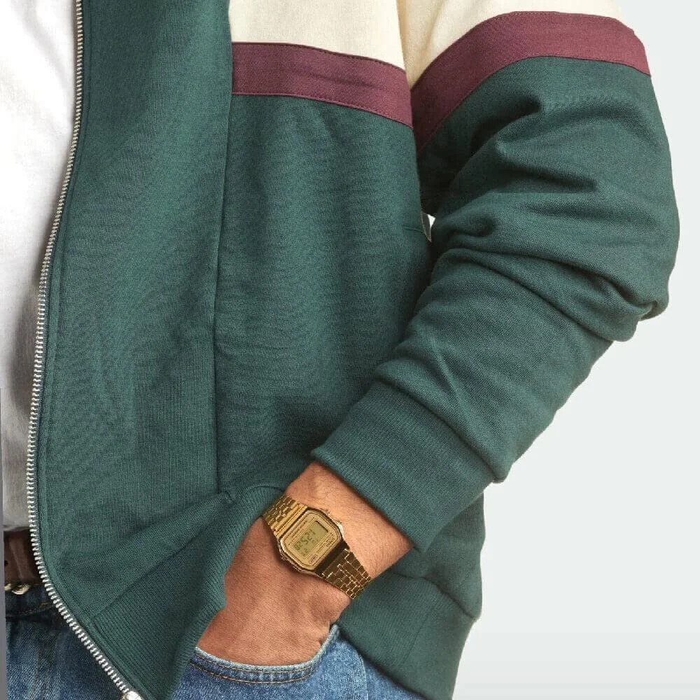 Часы кварцевые Casio A158WETG-9AEF Унисекс, корпус 37.00 мм, золотой цифровой циферблат, золотой металлический ремешок, фото №4