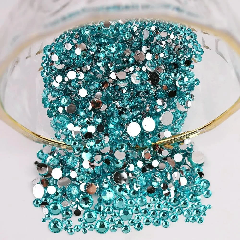 Круглі стрази різних розмірів 2000 штук Блискучі прикраси, фото №3