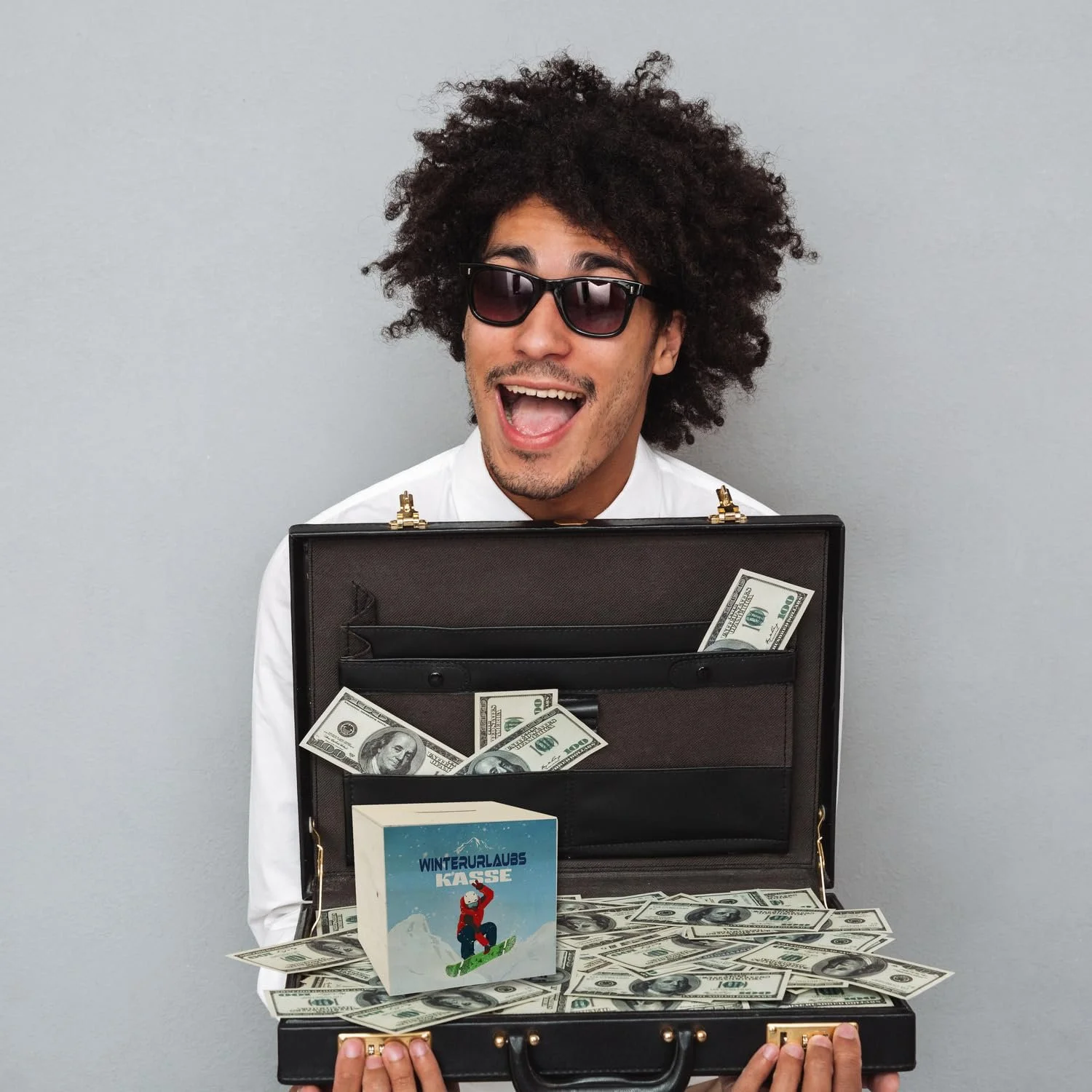 Скарбничка Winter Holiday Snowboarder Design дерев'яна, фото №5