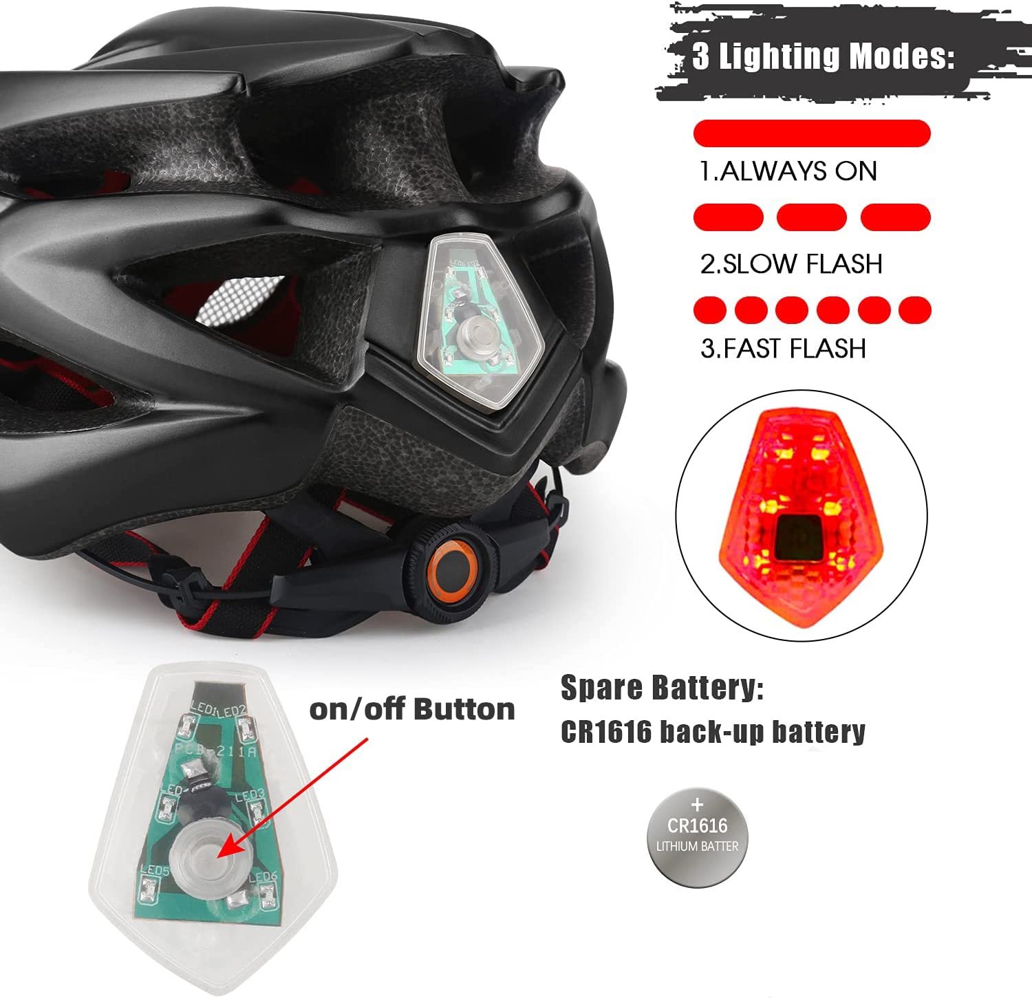Велосипедный Шлем Shinmax с Подсветкой и Козырьком, 57-62 см, с Сумкой для Хранения, фото №2