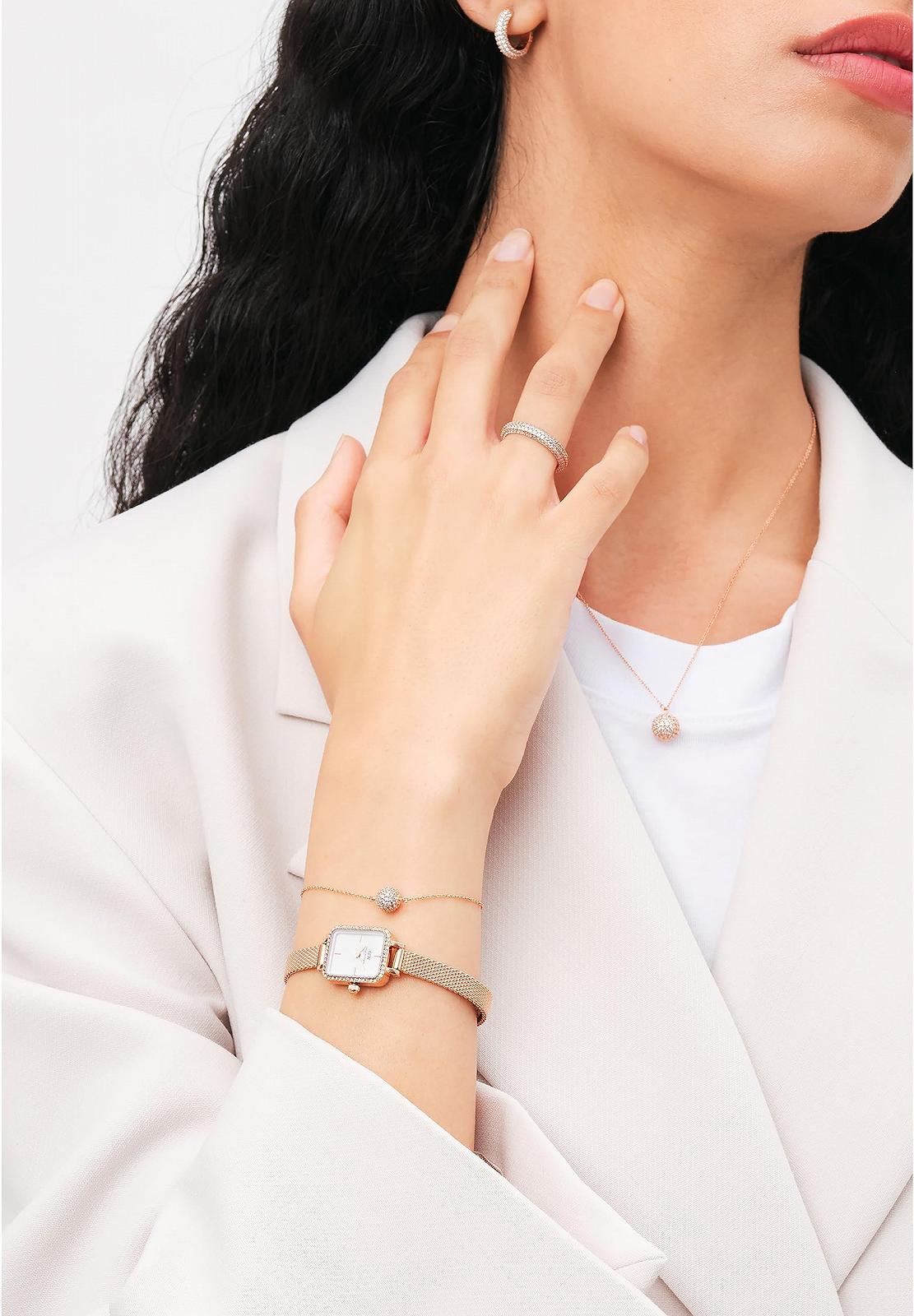 Часы Daniel Wellington Quadro One Size 316L нержавеющая сталь розовое золото, розовое золото, браслет, фото №2