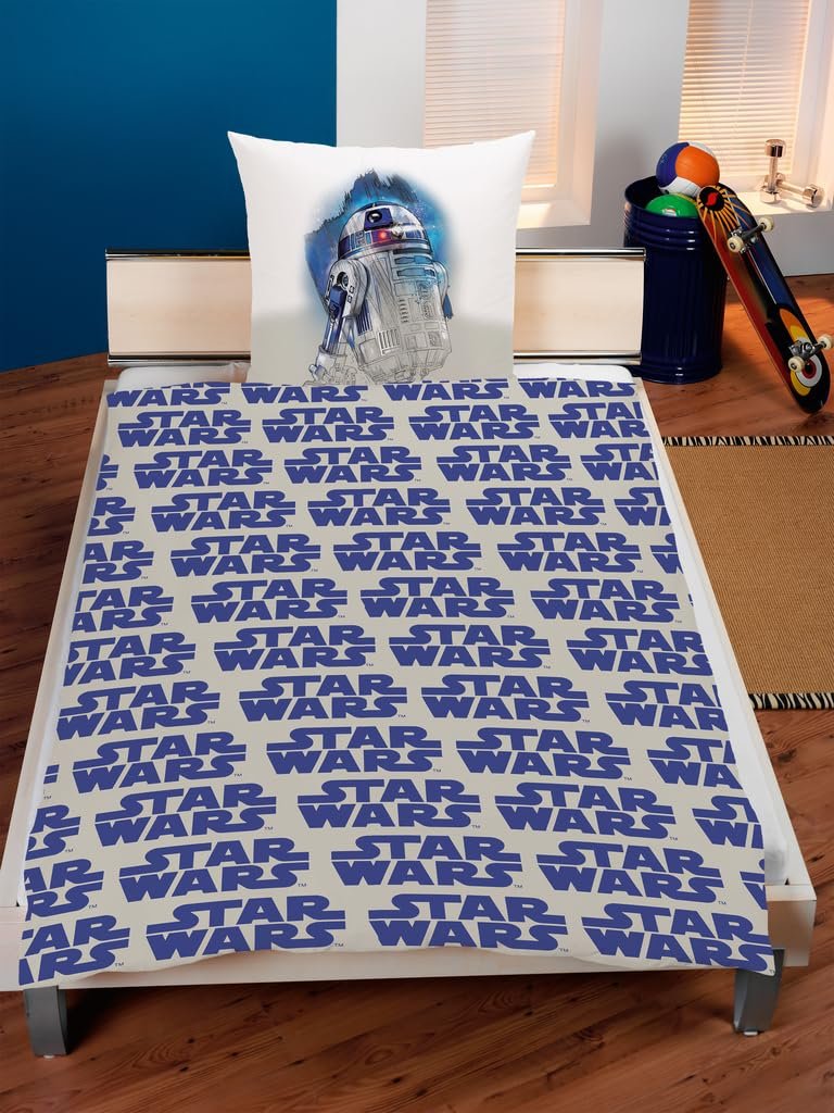 Постільна білизна Disney Star Wars BB8, C3PO, R2D2 80 x 80 см + 135 x 200 см, 100% бавовна на блискавці, фото №3