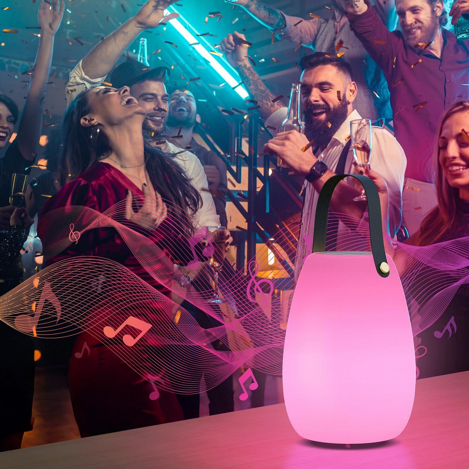 Настольная лампа MALUX Set of 2 уличная с динамиком аккумуляторная RGB LED беспроводная IP44 набор 2 шт., фото №4