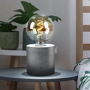 Настільна лампа etc-shop E27 Бетон 10 x 10 см Сіра без абажура synthetic.ua - Фото 1